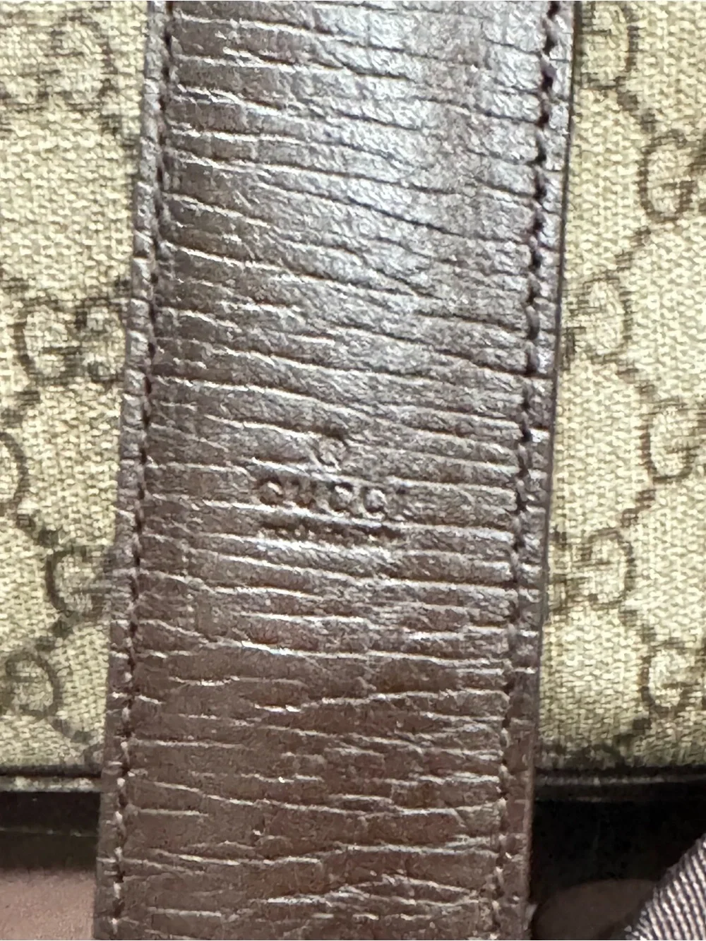 Gucci GG Supreme Monogram Canvas Brown Leather Messenger Crossbody Bag